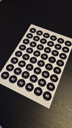 Numerių lipdukai 49-96 Juodi